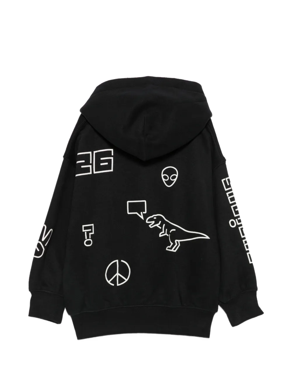 Molo graphic-print zip-up hoodie Zwart