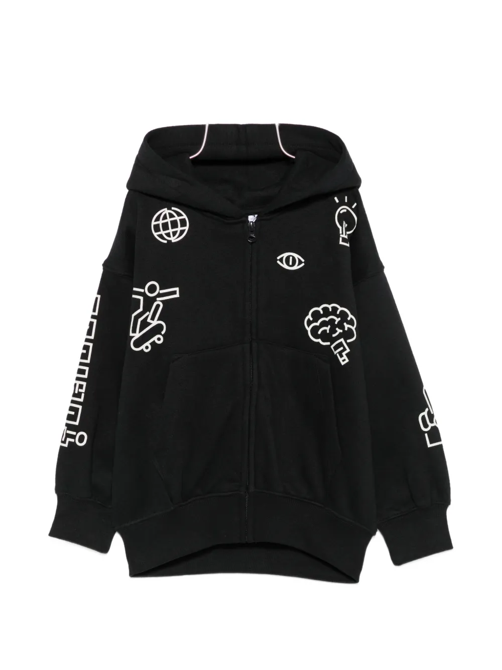 Molo graphic-print zip-up hoodie - Nero