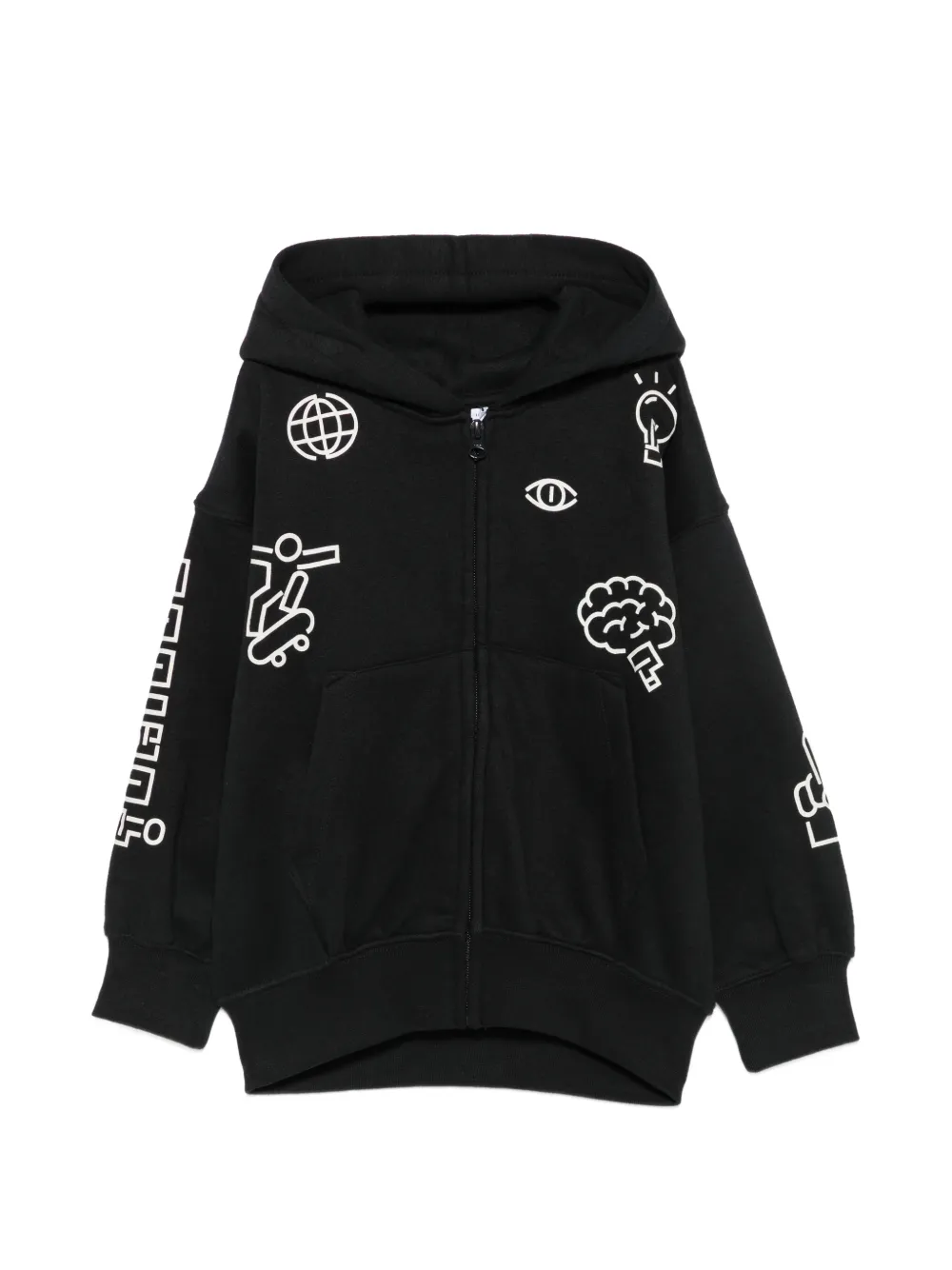 Molo graphic-print zip-up hoodie - Nero