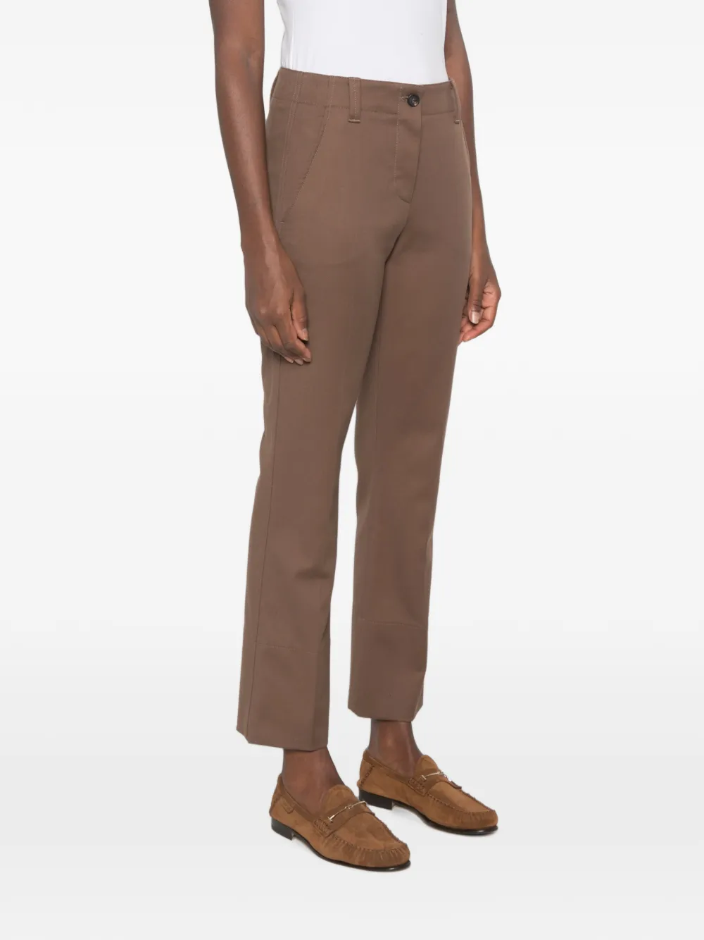 Brunello Cucinelli Broek met riemlussen Bruin