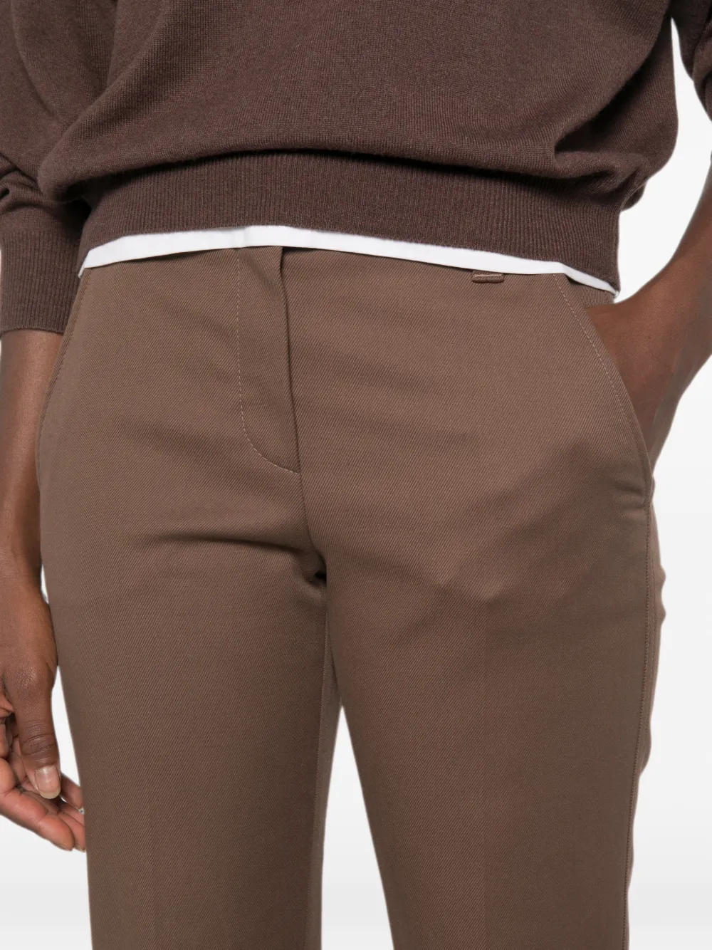 Brunello Cucinelli Broek met riemlussen Bruin