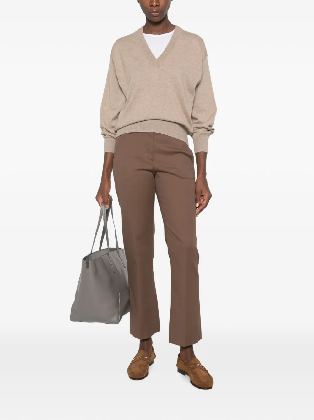 Brunello Cucinelli Trui met V-hals Beige