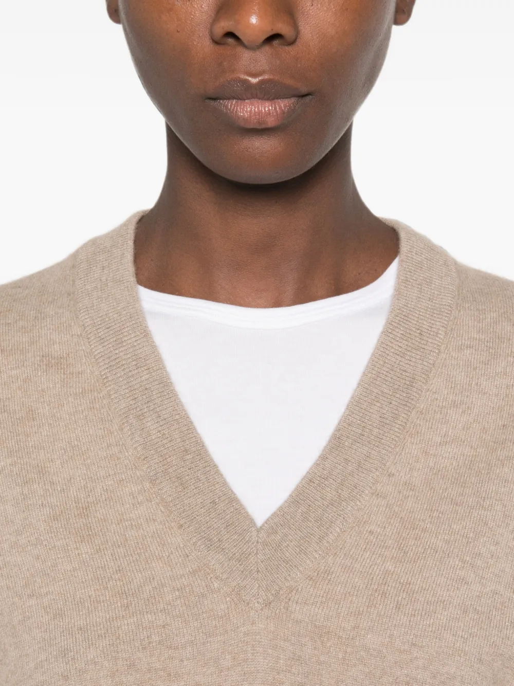 Brunello Cucinelli Trui met V-hals Beige