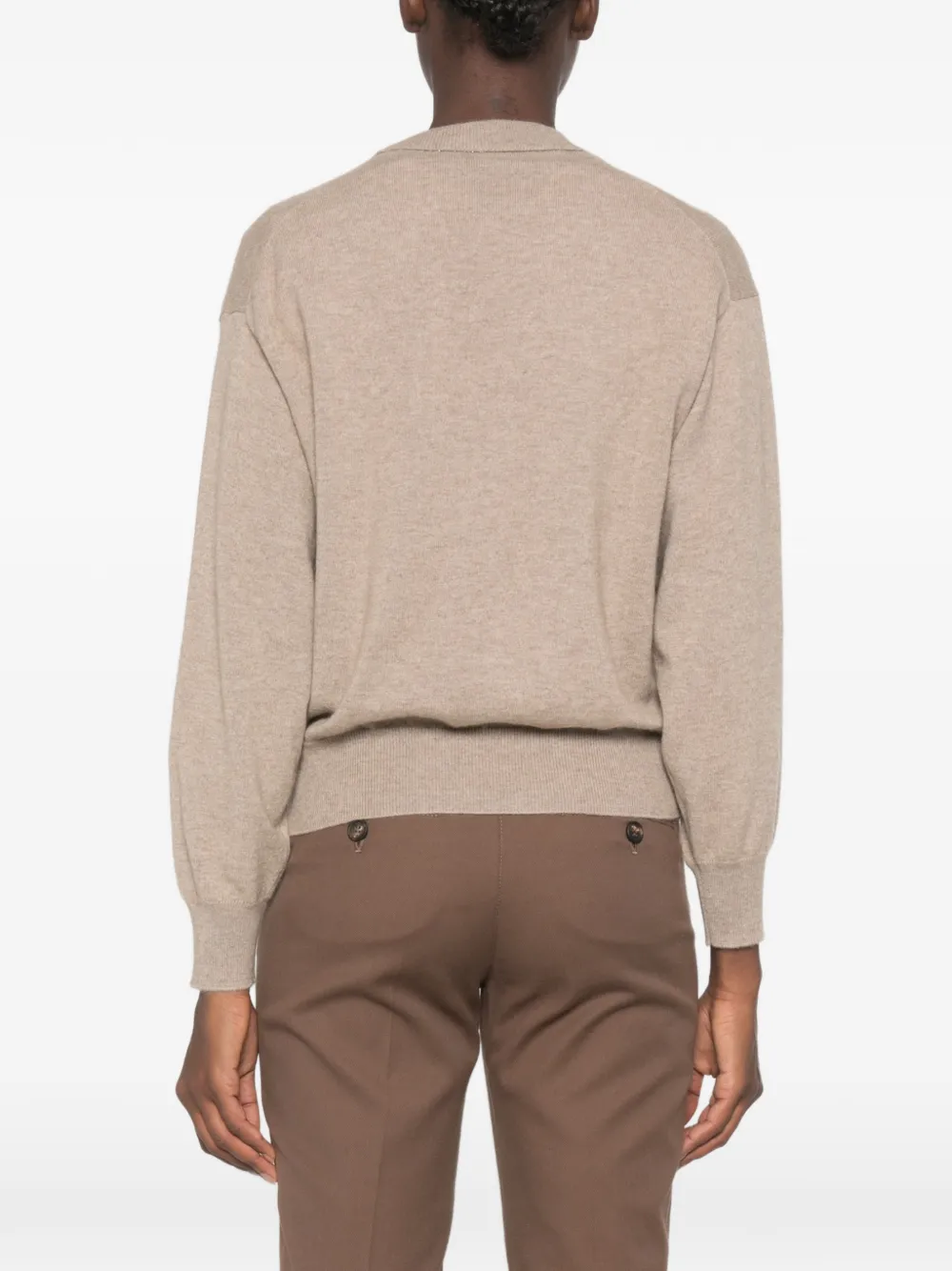 Brunello Cucinelli Trui met V-hals Beige