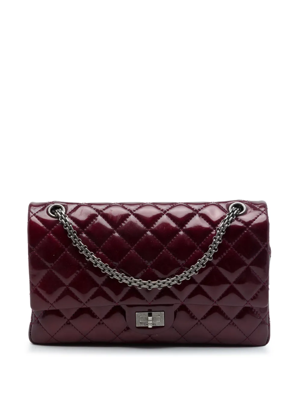 CHANEL Pre-Owned 2010-2011 Quilted Patent Reissue 2.55 Double Flap 226 shoulder bag - Red