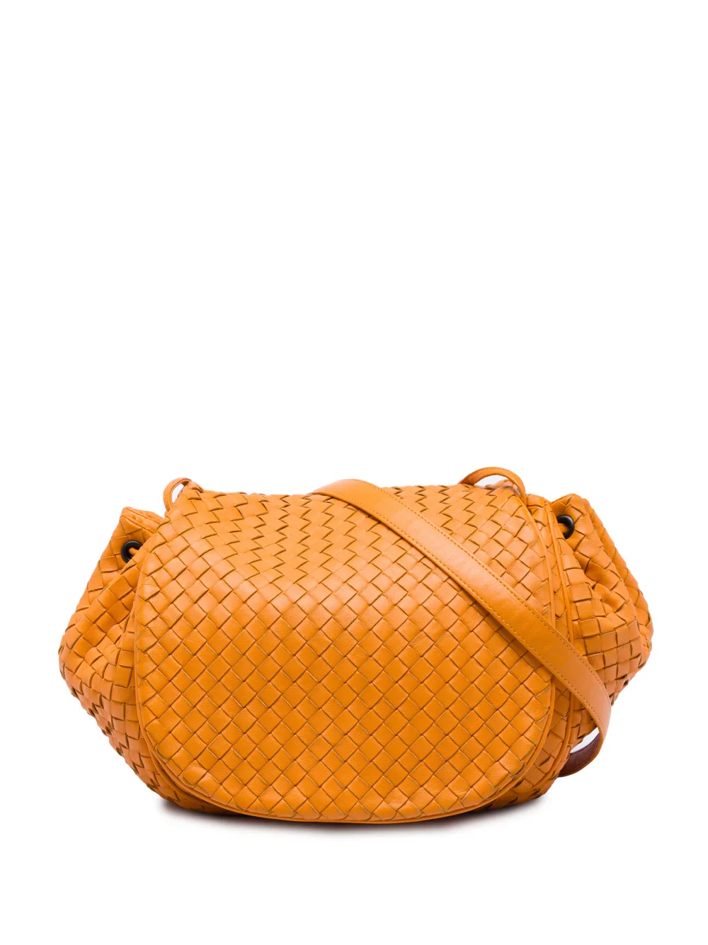 Bottega Veneta Pre-Owned 2012-2026 Nappa Intrecciato Flap crossbody bag - Orange