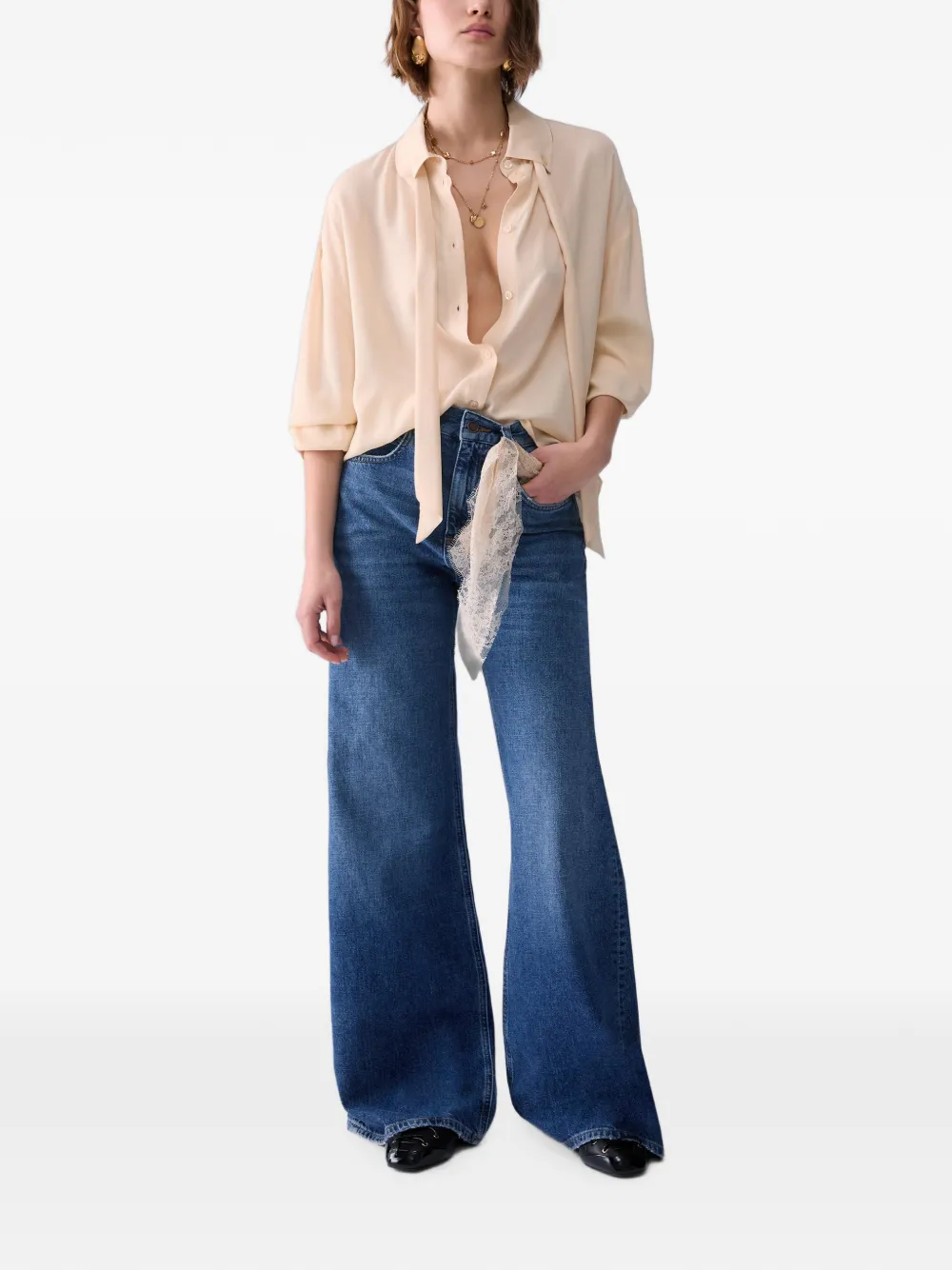LIU JO Flared jeans met bandana Blauw