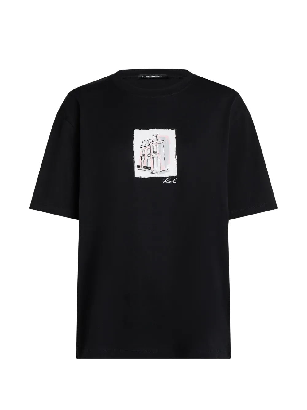 Karl Lagerfeld sketch-print oversized T-shirt - Nero