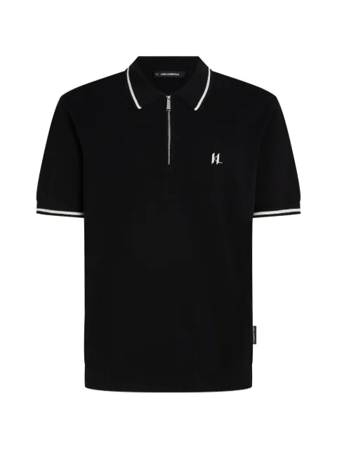 Karl Lagerfeld logo-embroidered zip-fastening polo shirt