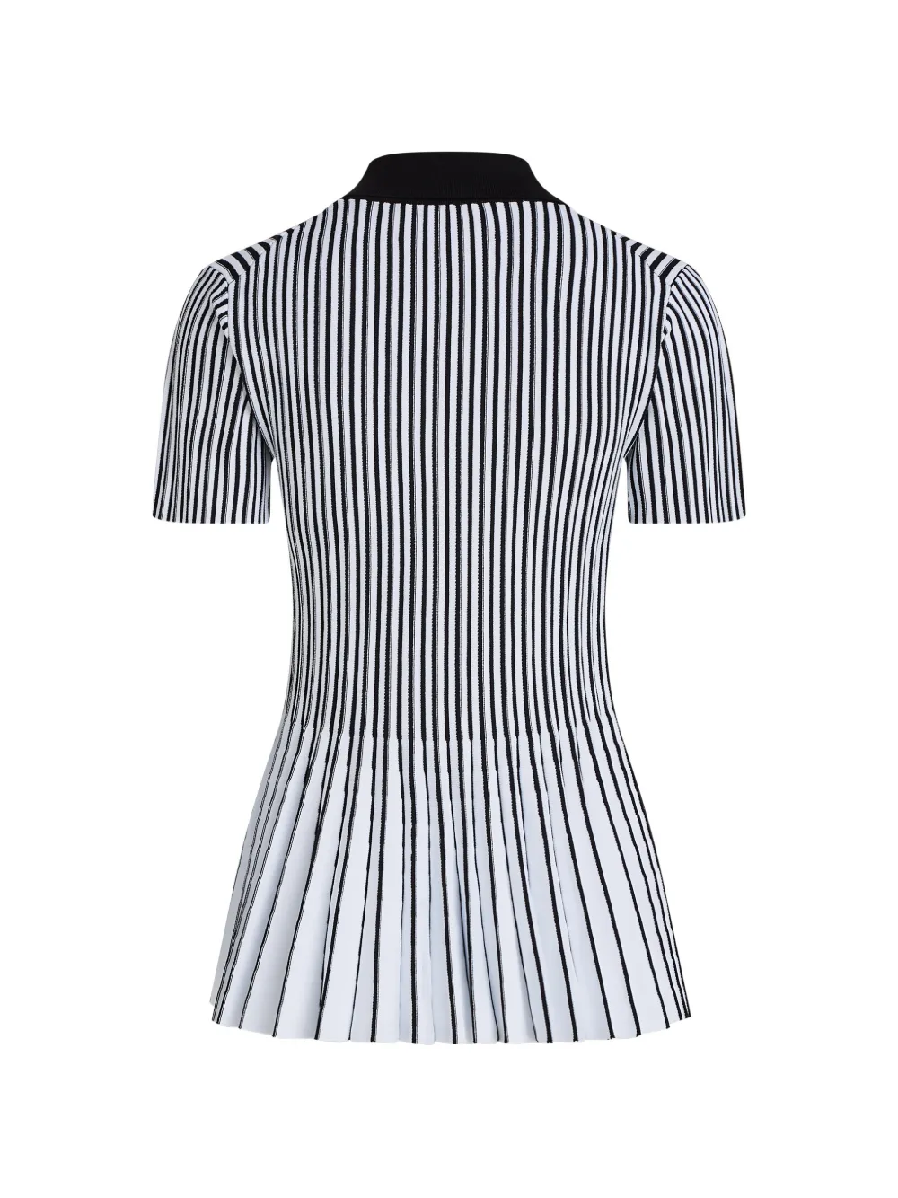 Karl Lagerfeld pleated striped polo shirt Wit