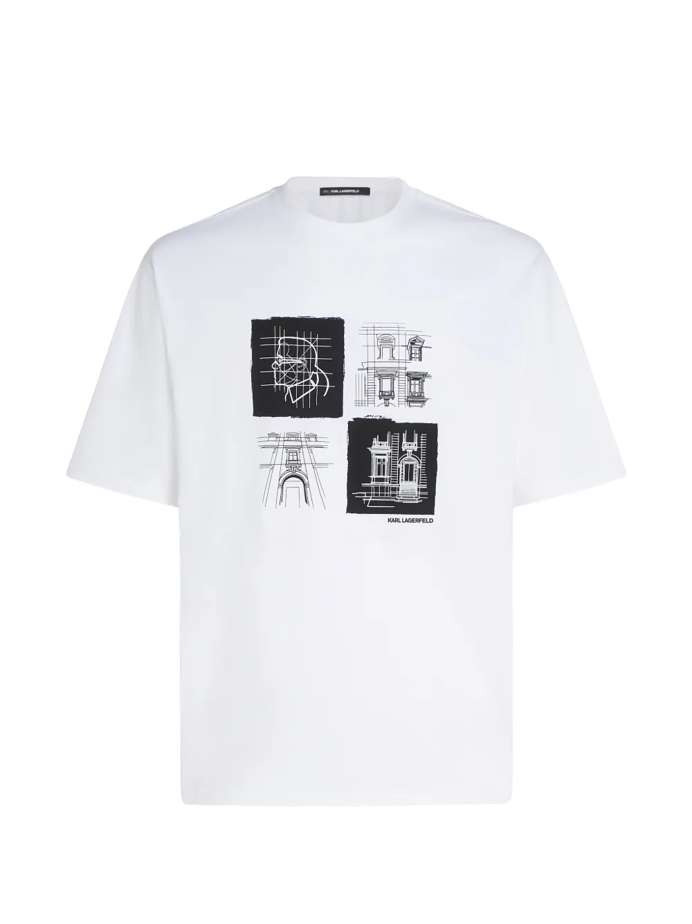 Karl Lagerfeld sketch-print T-shirt - Weiß