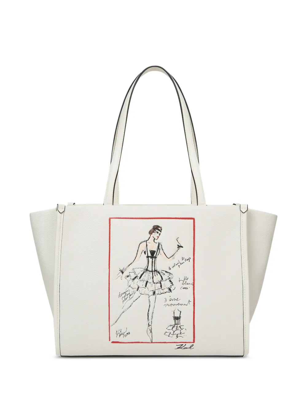 Karl Lagerfeld K/Ballet graphic-print tote bag - Bianco