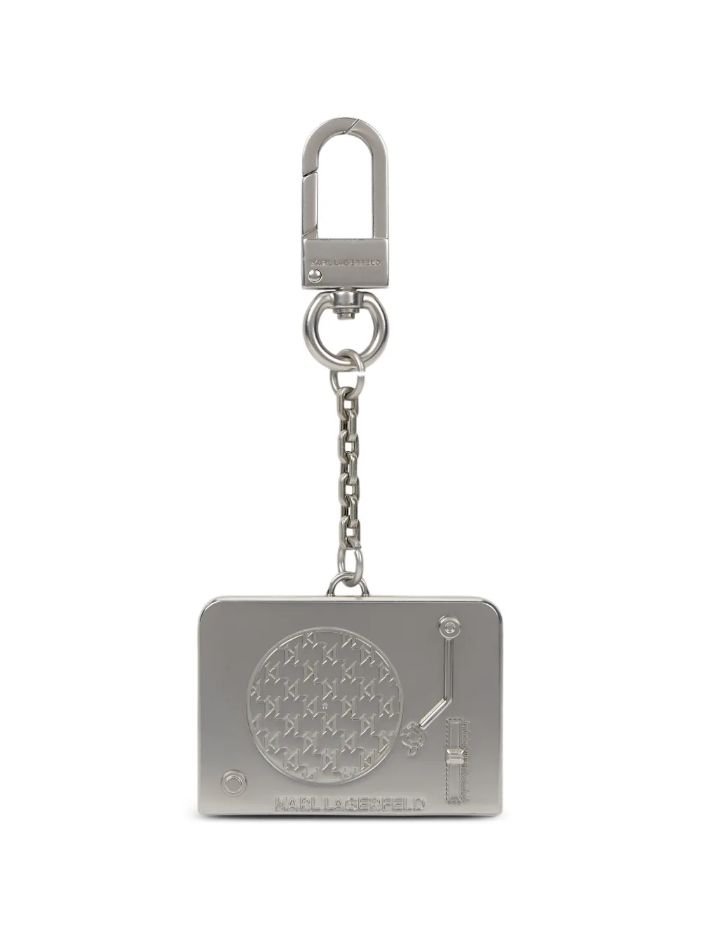 Karl Lagerfeld record turntable-motif keyring - Argento