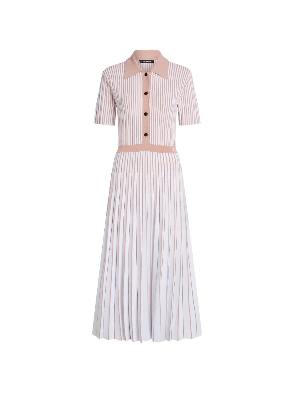 Karl Lagerfeld Abito midi plissettato - Bianco