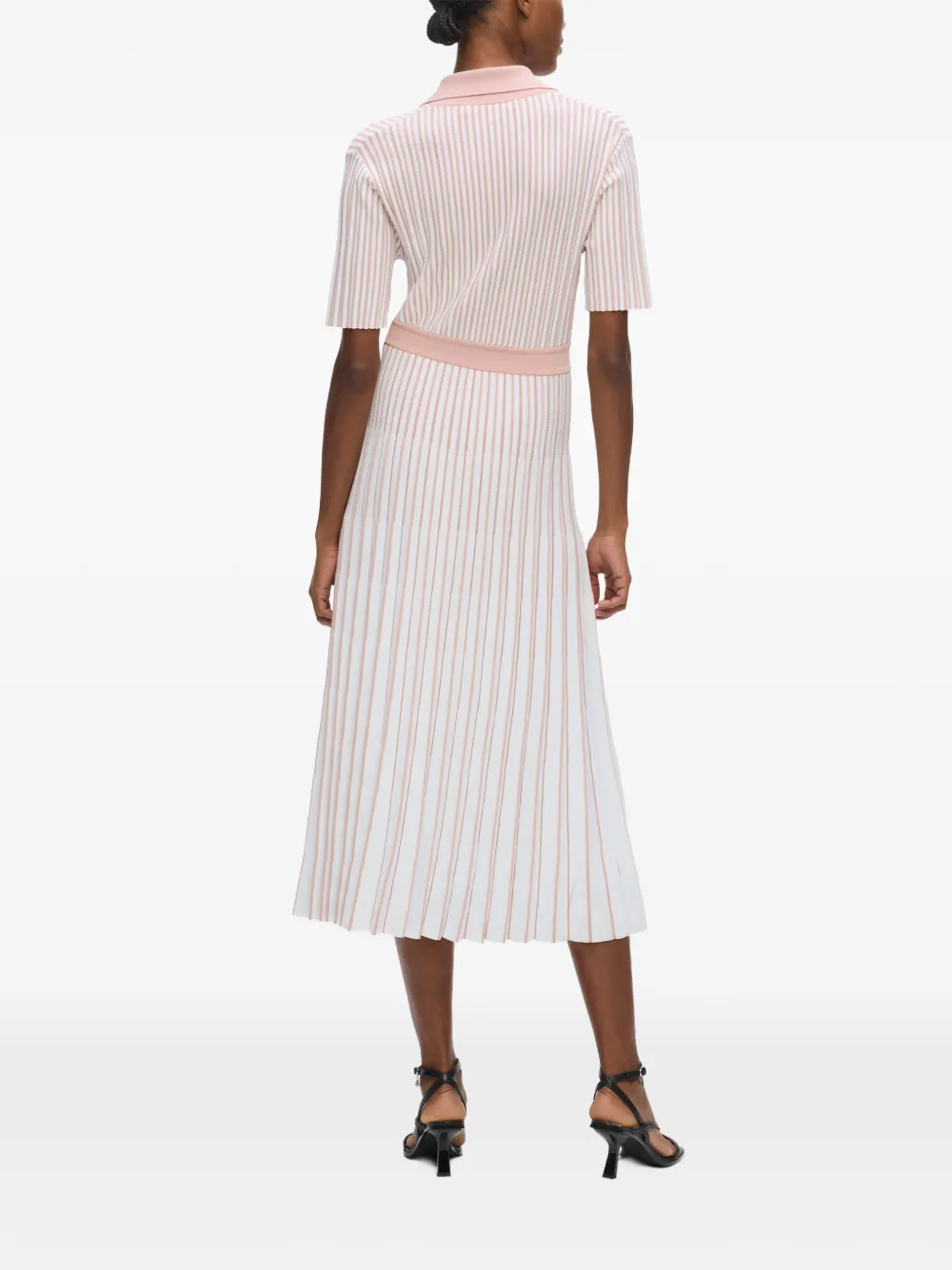 Karl Lagerfeld pleated-knit midi dress Wit