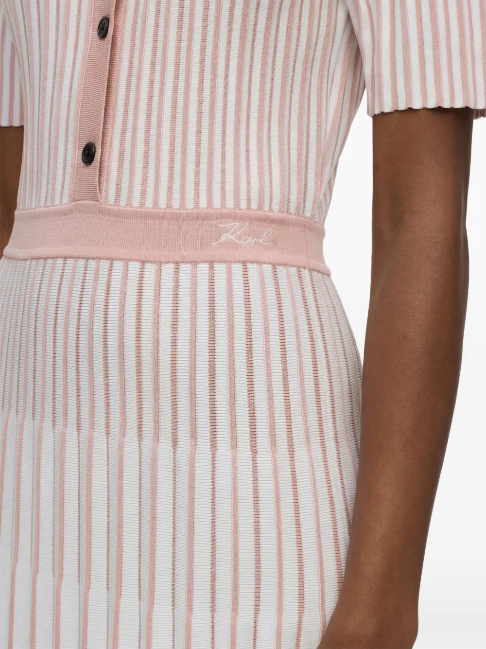 Karl Lagerfeld pleated-knit midi dress Wit