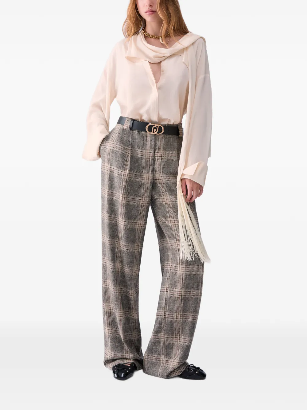 LIU JO Blouse met sjaal Beige