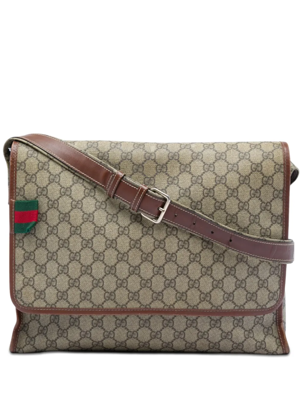 Gucci Pre-Owned 2016-2026 GG Supreme Web Messenger Bag crossbody bag - Neutrals
