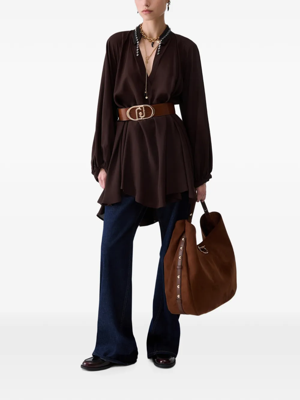 LIU JO Georgette mini-jurk Bruin