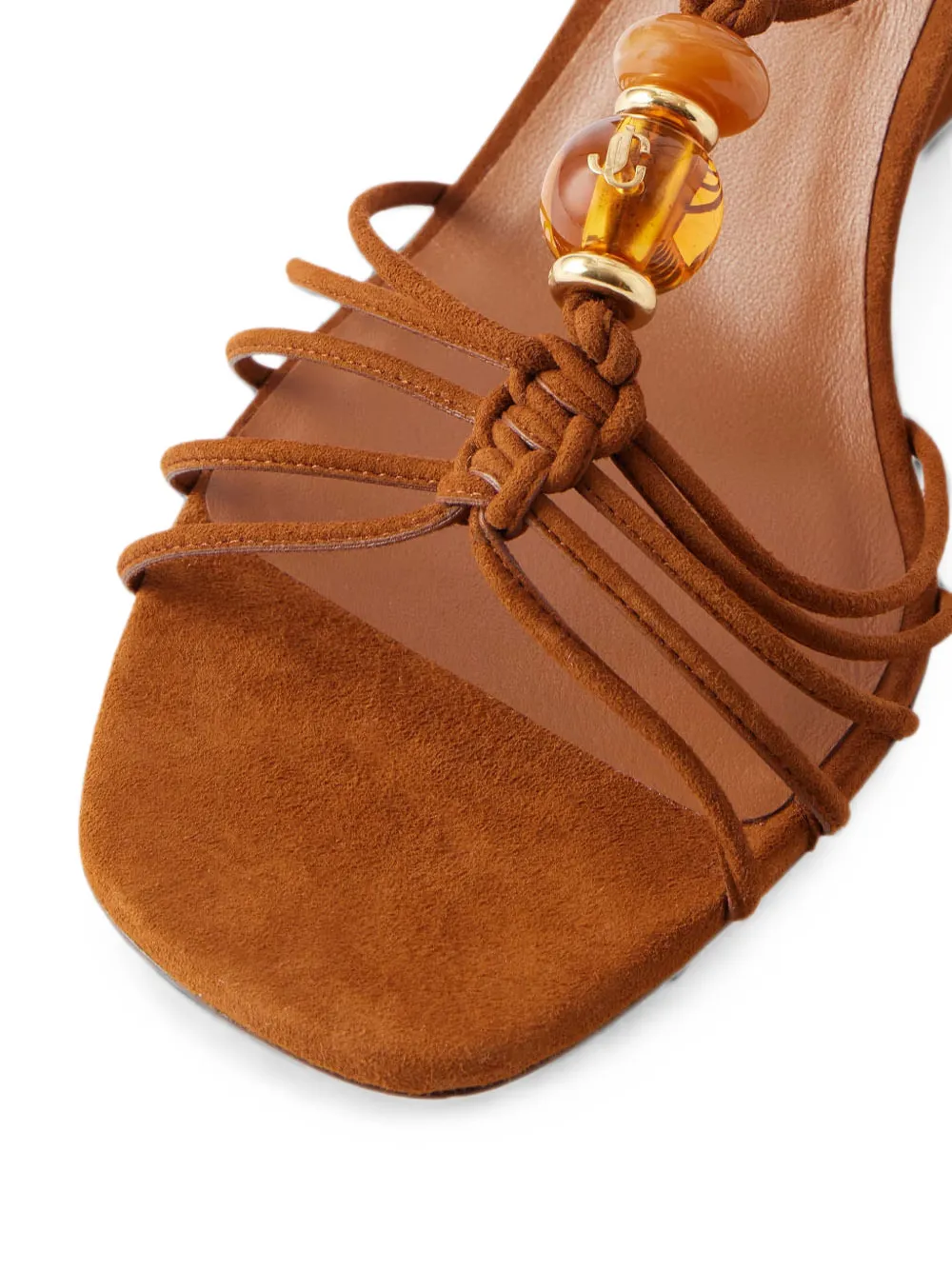 Jimmy Choo Lova bead-embellished suede wedge sandals Bruin