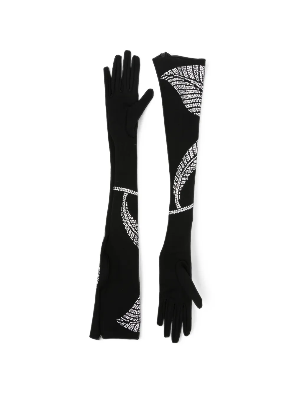 David Koma Crystal-embellished Long Gloves in Black, view 2