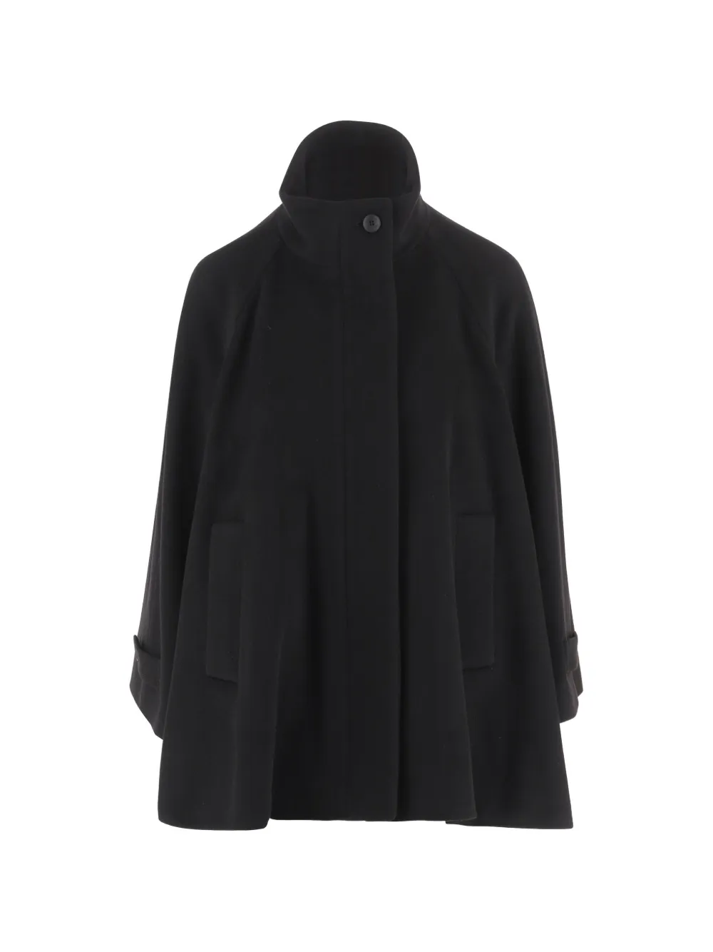 Tagliatore Leila high-neck wool cape jacket - Schwarz