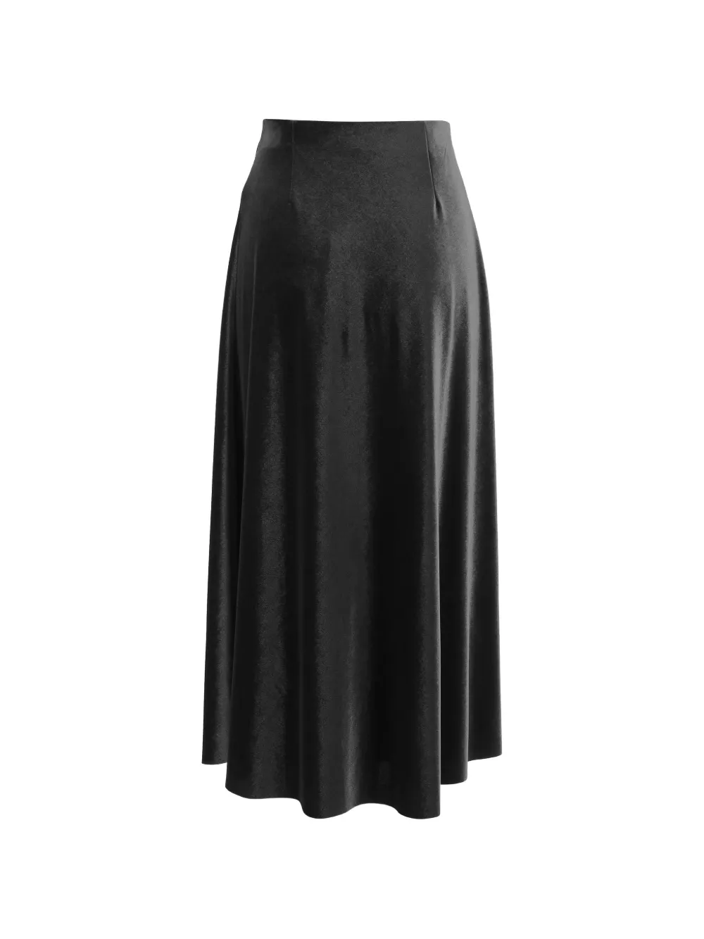 F.It Midi-rok met fluweel-effect en high-waist Zwart