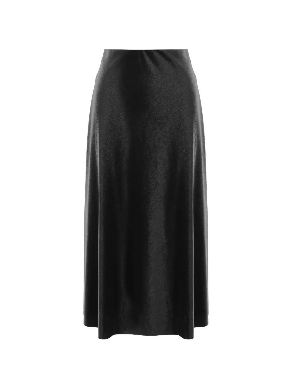 F.It velvet-effect high-waisted midi skirt - Nero