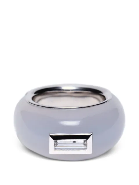 Luminous 27 Marguerite chalcedony and diamond ring