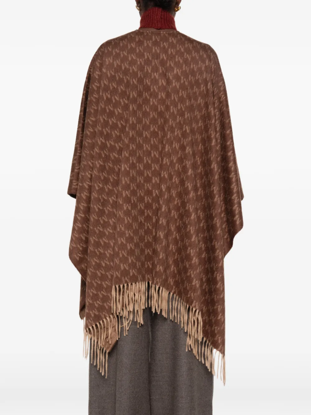 Max Mara Falange logo-jacquard shawl Bruin