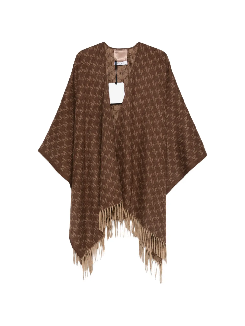 Max Mara Falange logo-jacquard shawl - Brown