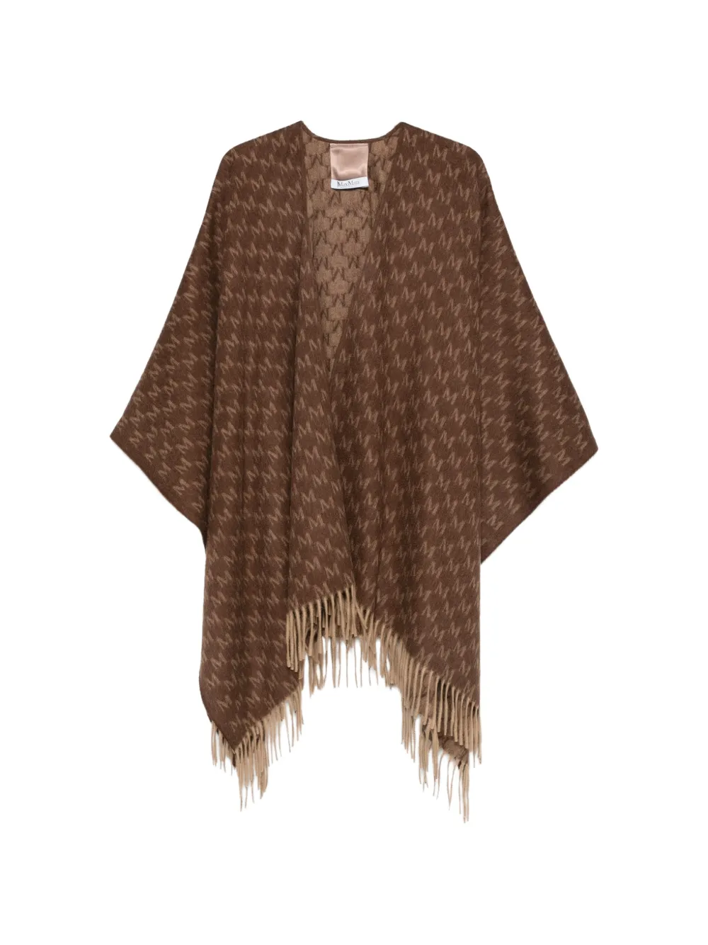 Max Mara Falange logo-jacquard shawl - Braun