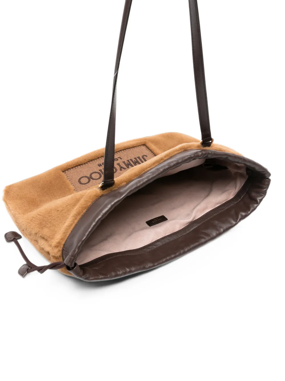 Jimmy Choo drawstring shearling tote bag Bruin