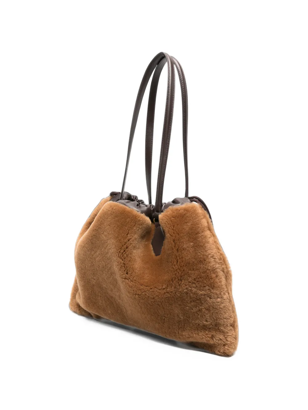 Jimmy Choo drawstring shearling tote bag Bruin