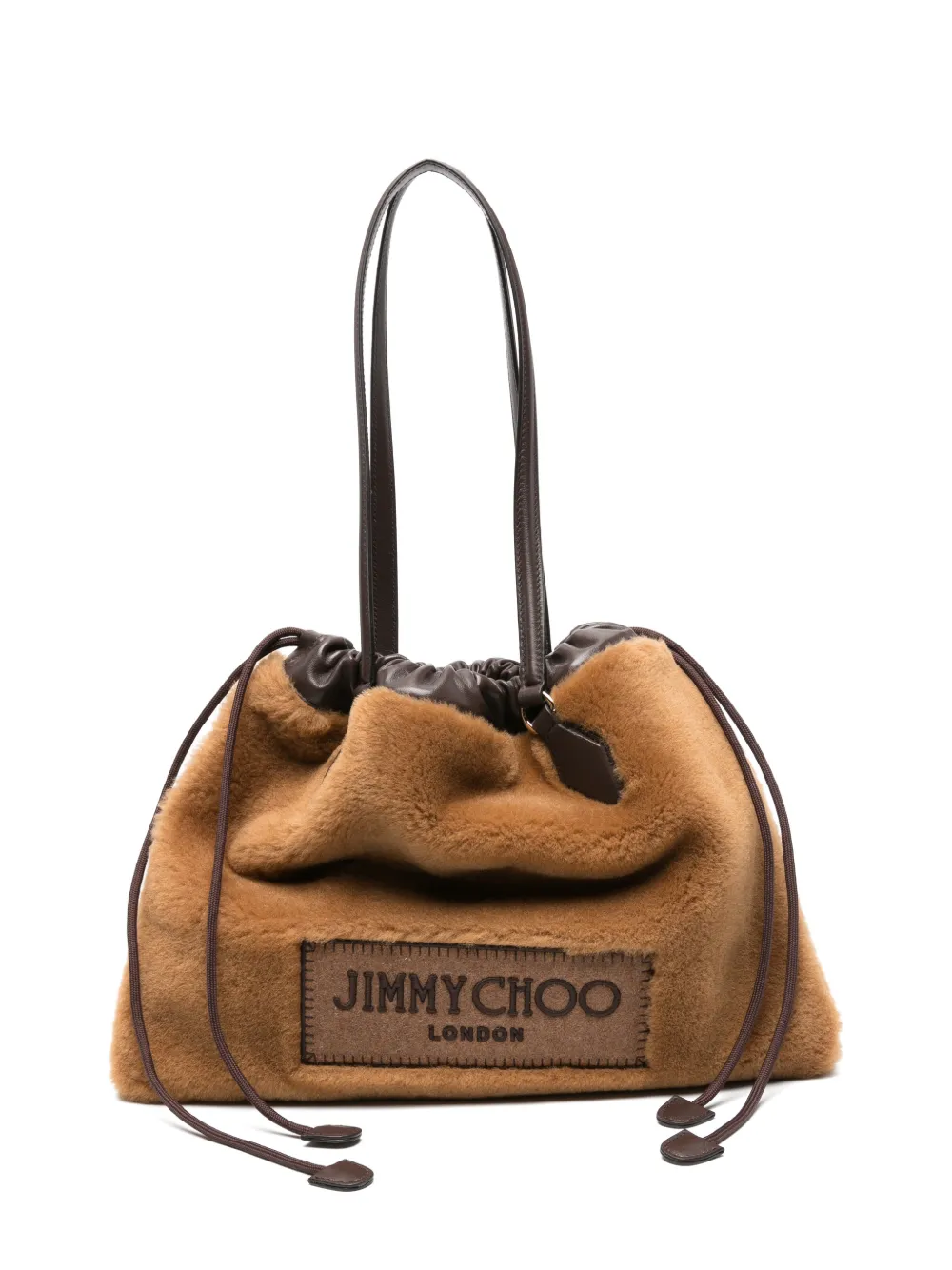 Jimmy Choo drawstring shearling tote bag Bruin