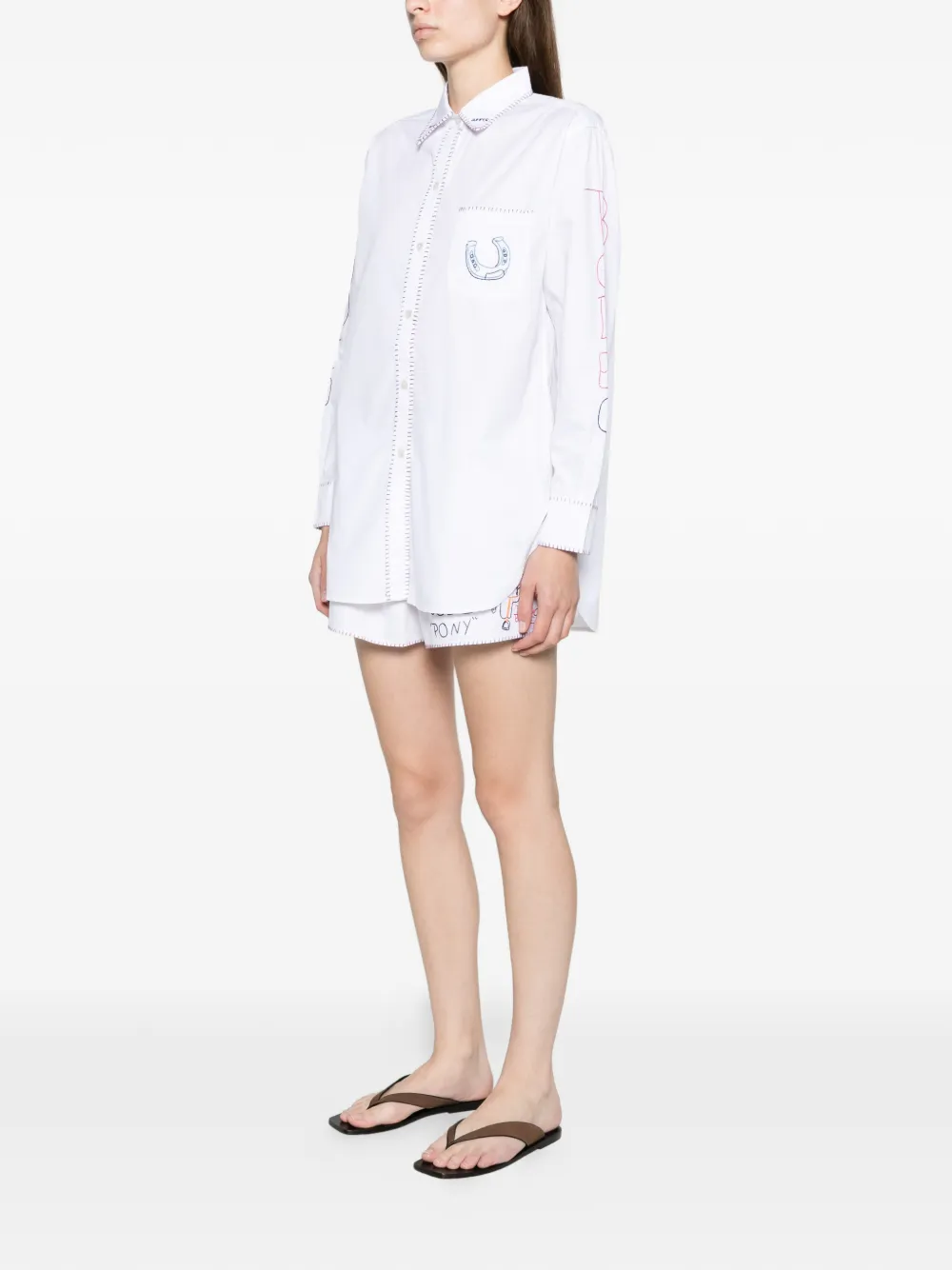 BODE Rodeo Dictionary long-sleeve shirt Wit
