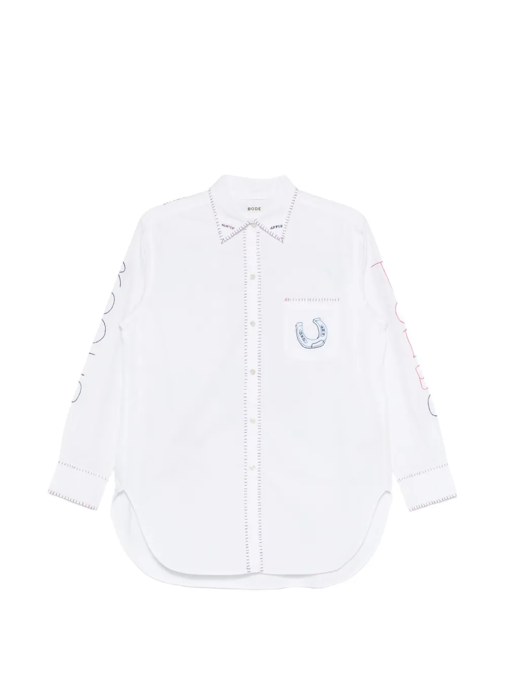 BODE Rodeo Dictionary long-sleeve shirt Wit