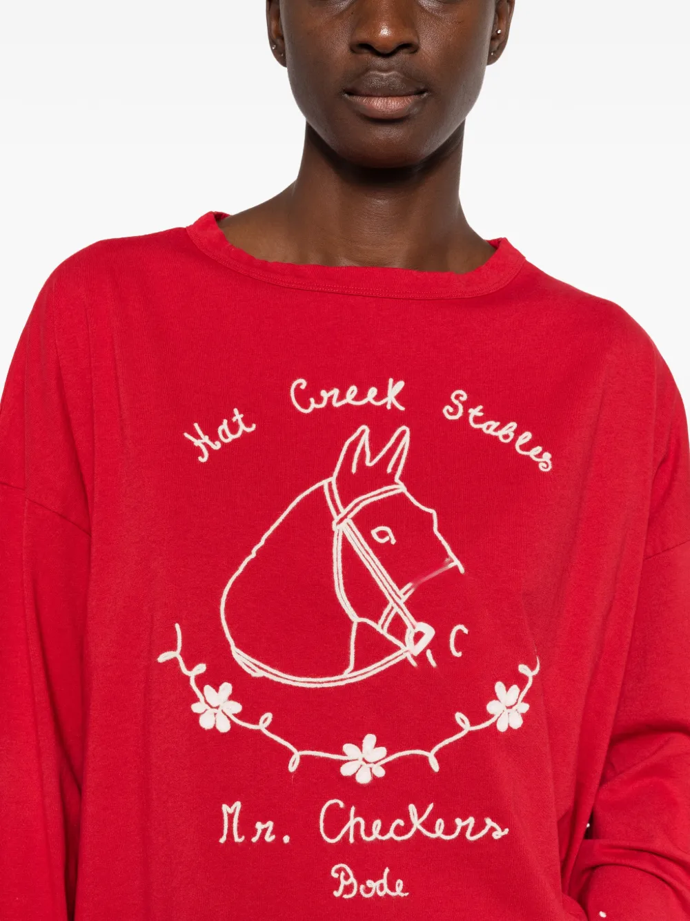 BODE Stables T-shirt met borduurwerk Rood
