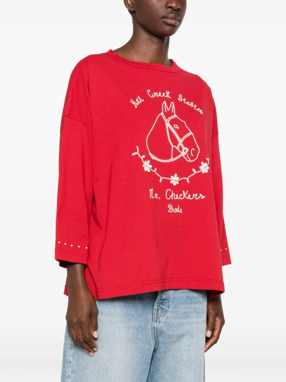 BODE Stables T-shirt met borduurwerk Rood