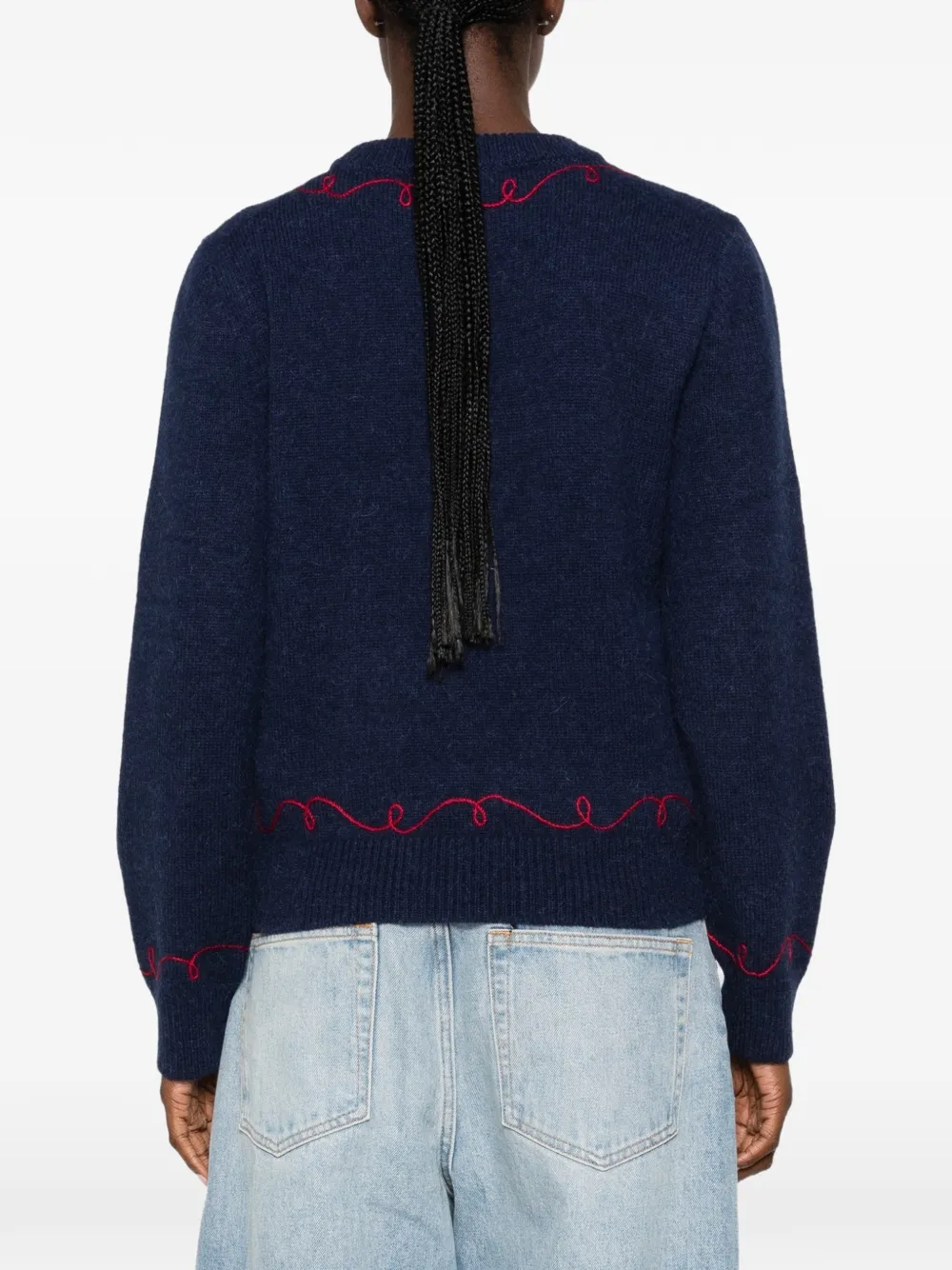 BODE cowboy-appliqué sweater Blauw