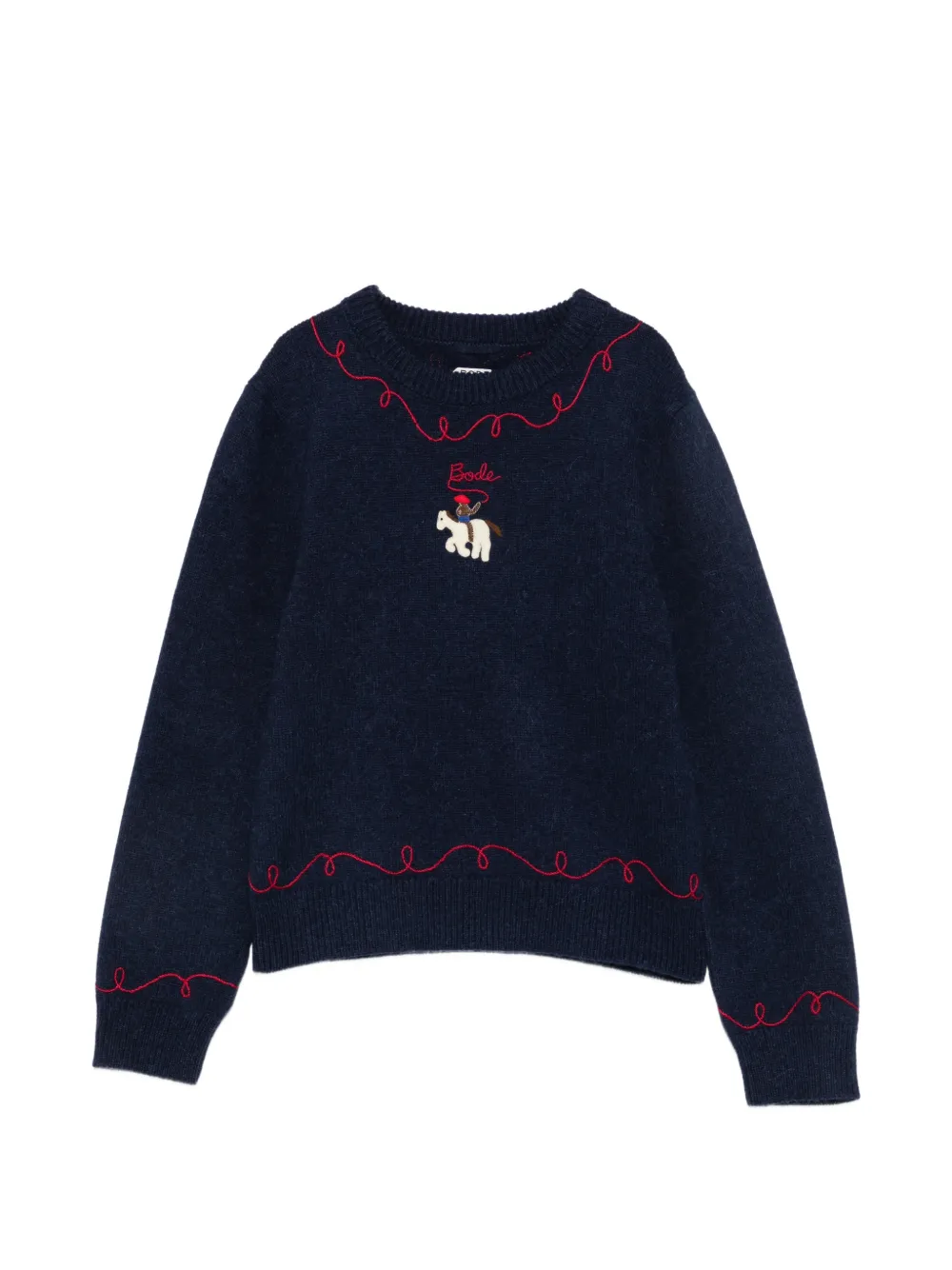 Bode Cowboy-appliqué Sweater In Blue