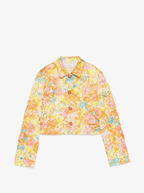 Versace floral-print cropped jacket