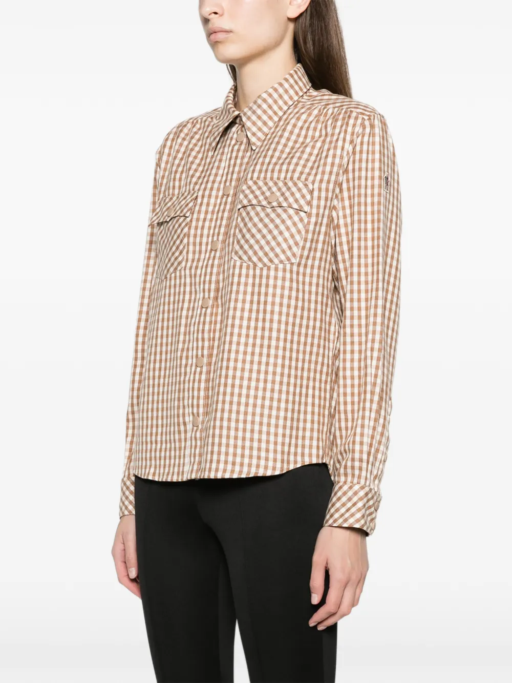 Moncler Grenoble checkered-print shirt Bruin