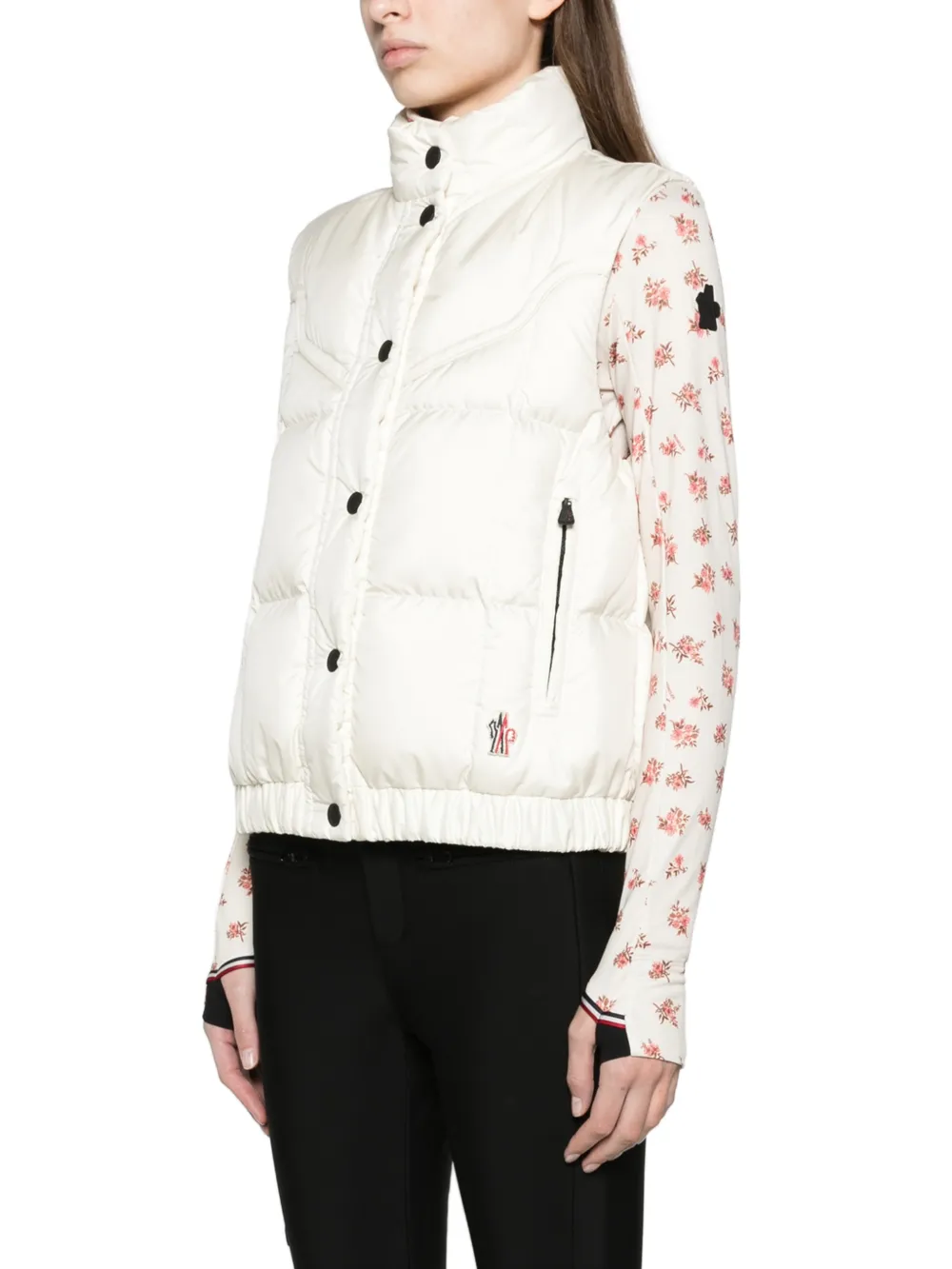 Moncler Grenoble Doucy square-quilted down vest Wit