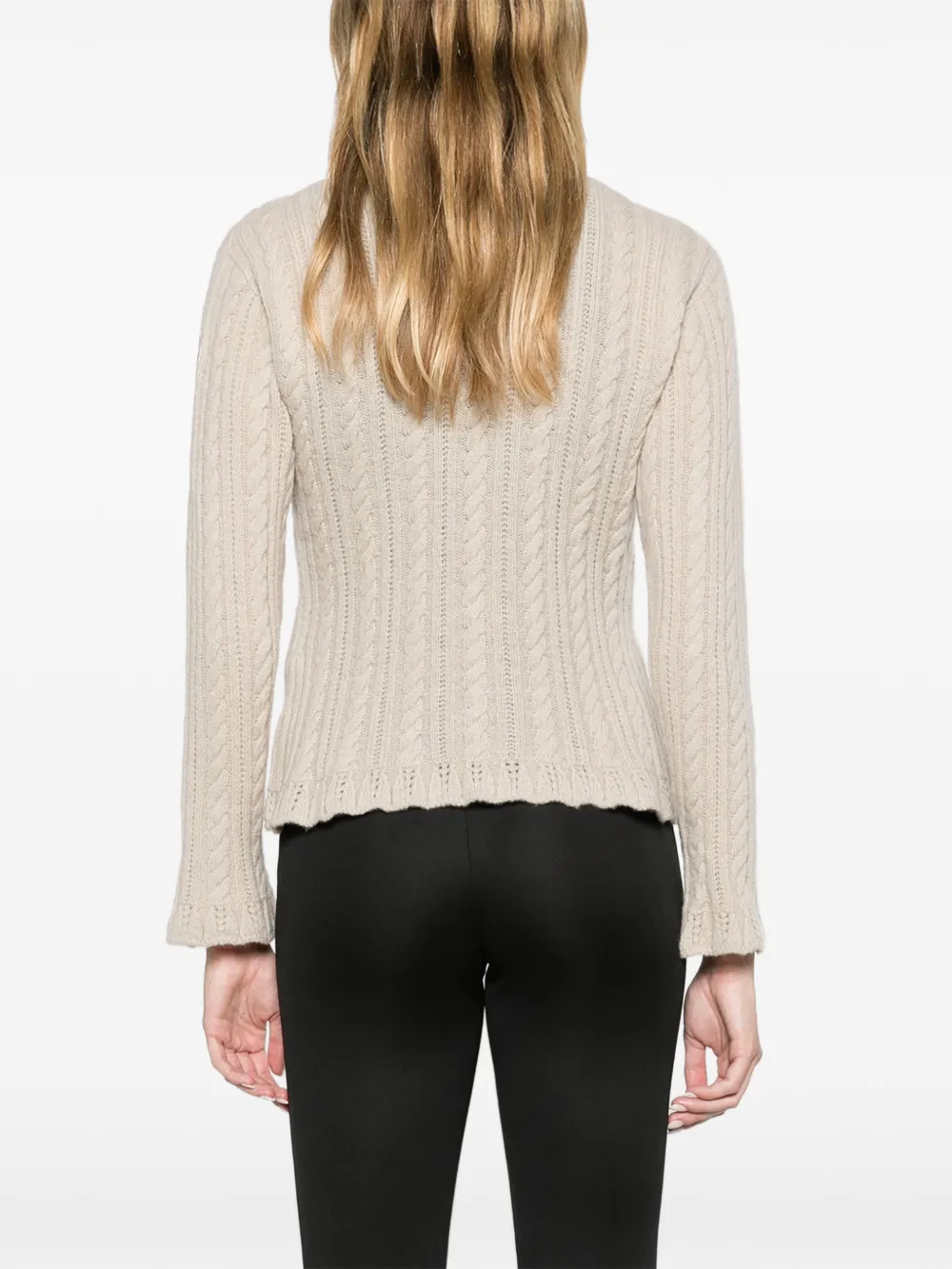 Moncler Grenoble cable-knit roll-neck sweater Beige