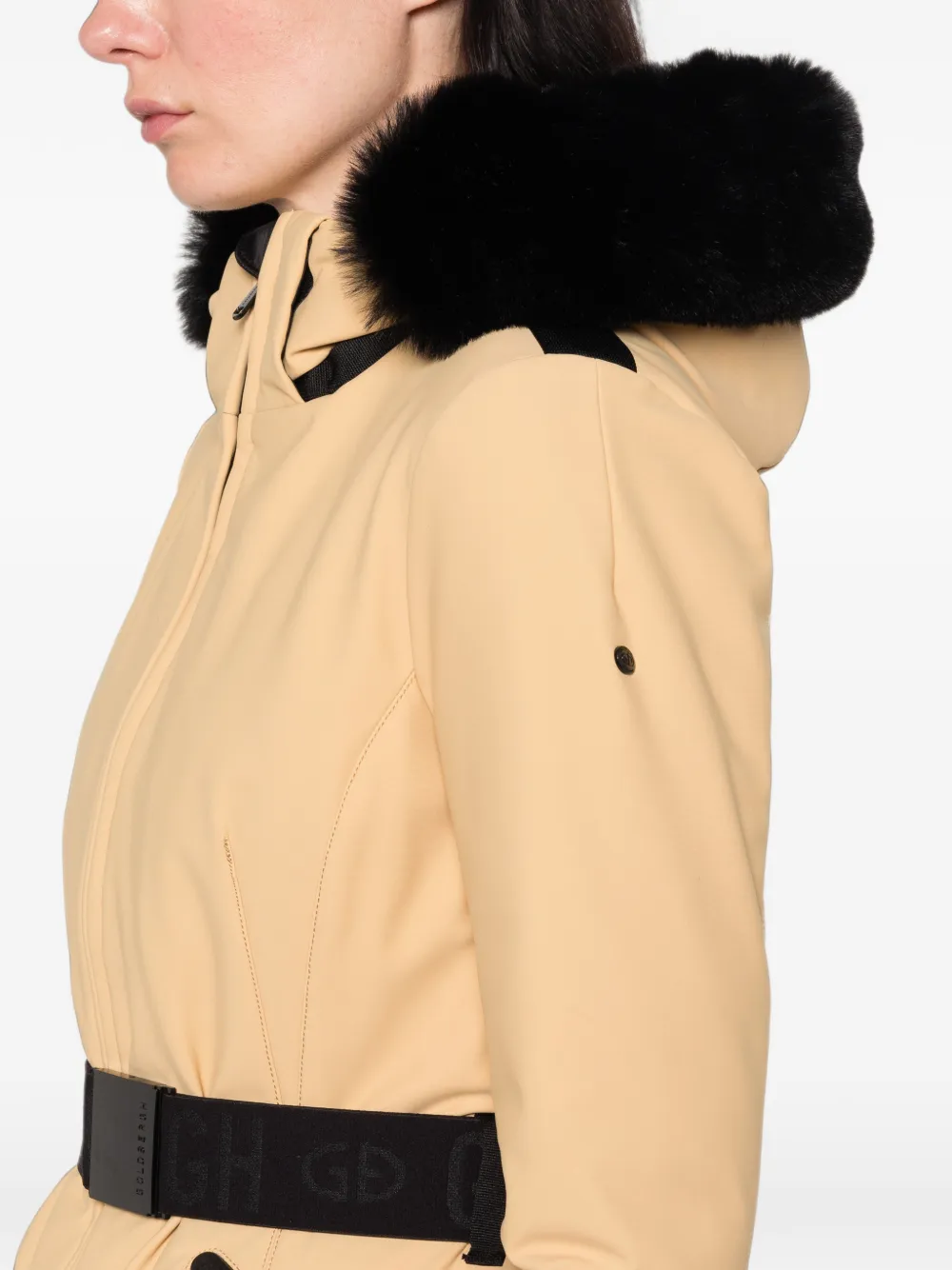 Goldbergh Hida ski-jack met afwerking van imitatiebont Beige