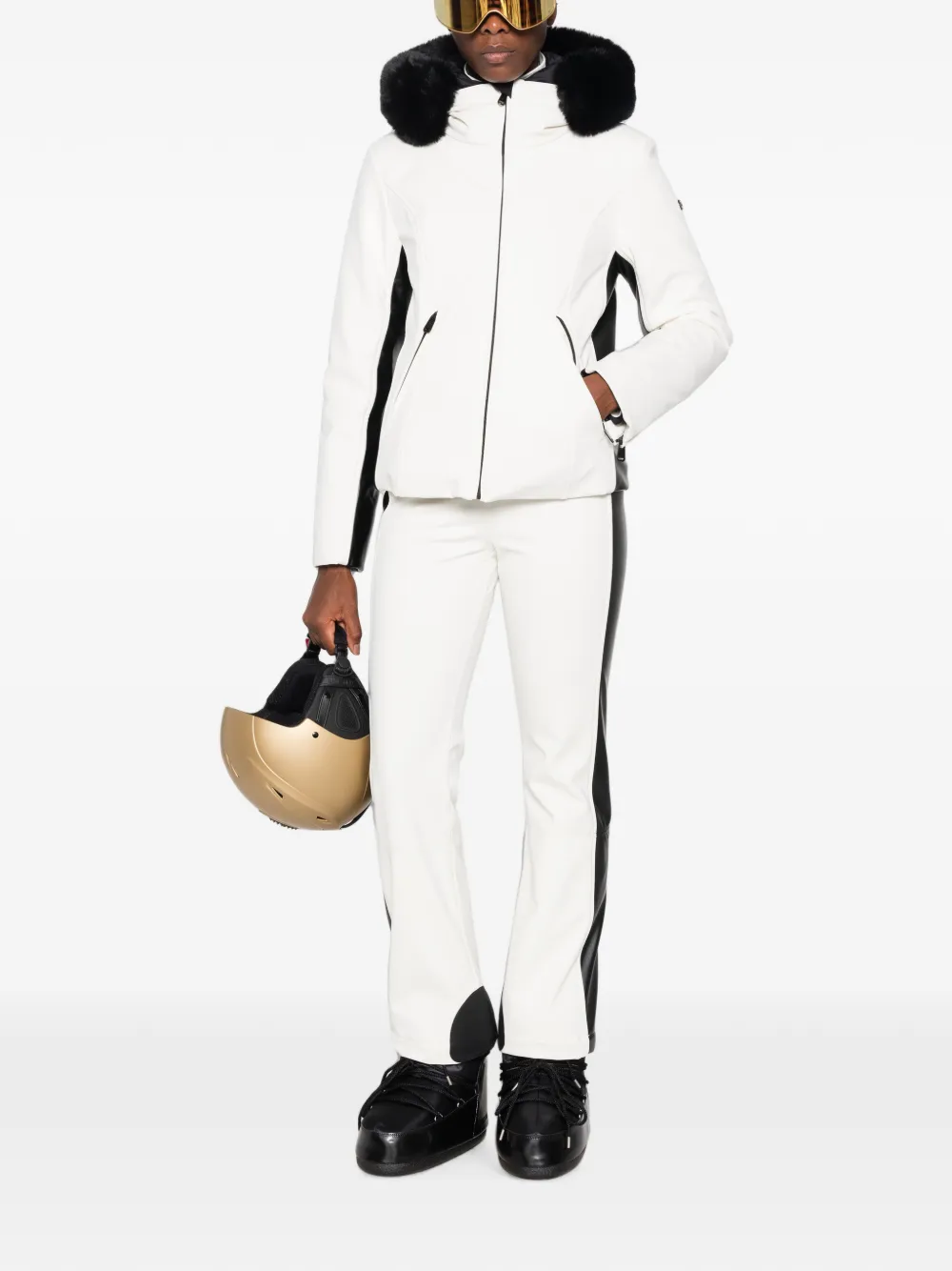 Goldbergh Ski-jack met afwerking van imitatiebont Wit