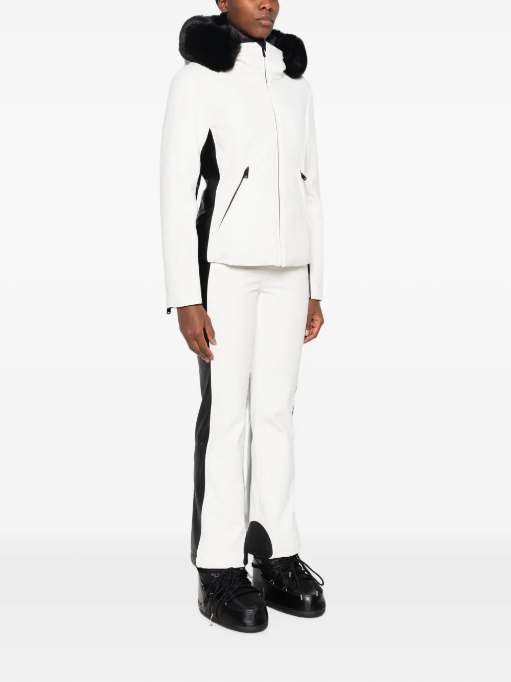 Goldbergh Ski-jack met afwerking van imitatiebont Wit