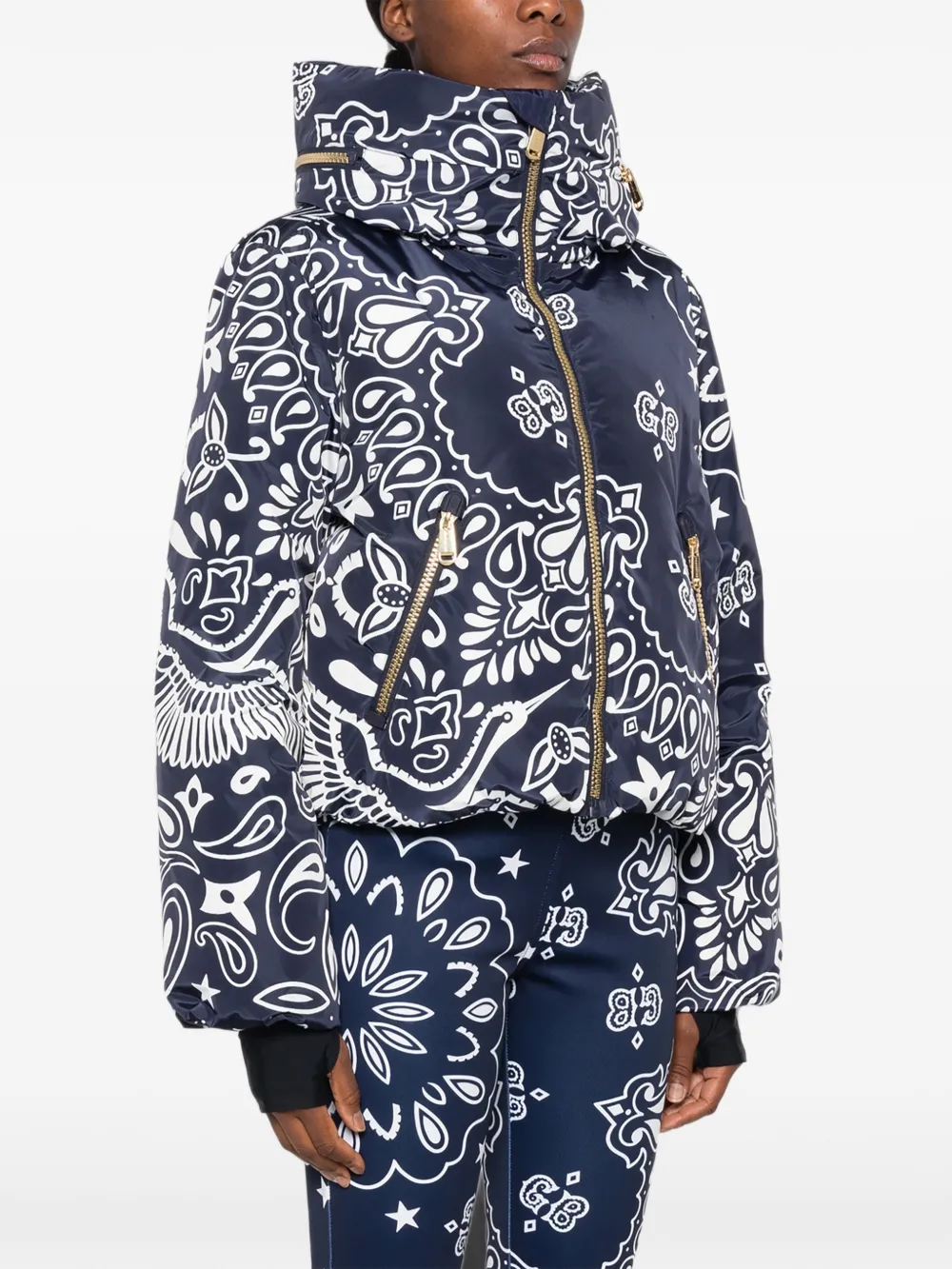 Goldbergh Kyoki ski-jack met bandana-print Blauw
