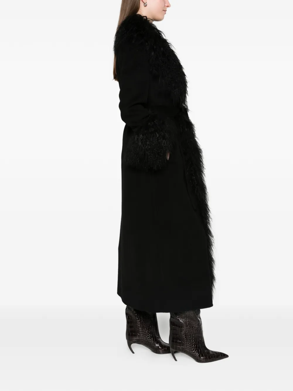 ducie Lola Mongolian coat Zwart